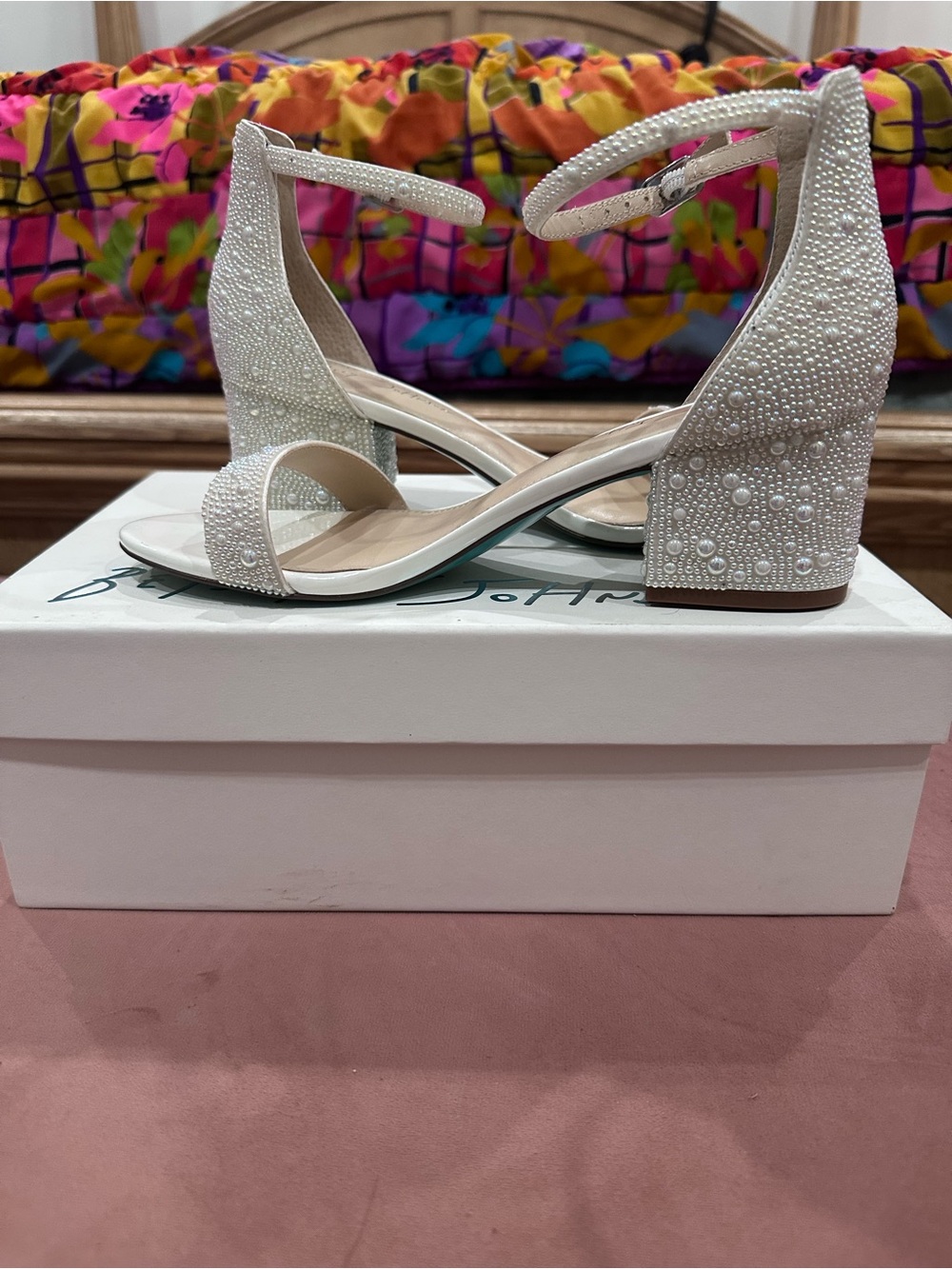 Betsey Johnson Mari Crystal Ankle Strap Sandal